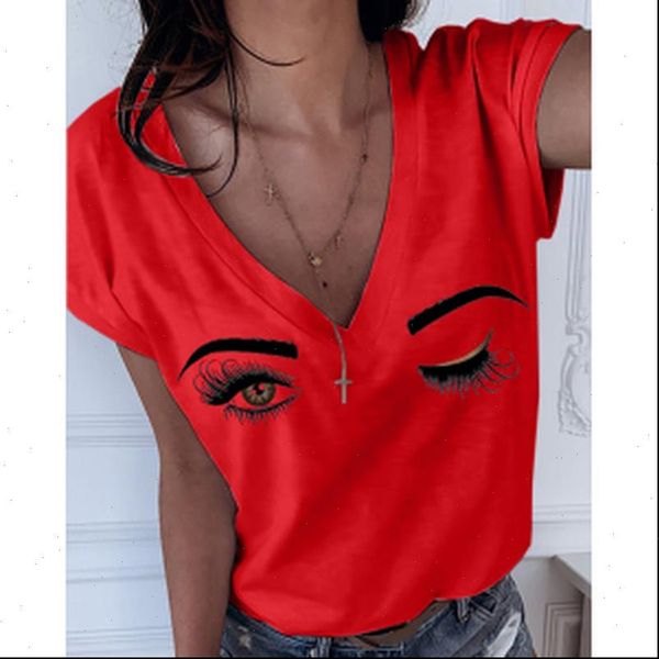 women t shirts summer s 5xl plus size eyebrows eyes deep v neck womens shirt solid casual short sleeve, White
women t shirts summer s 5xl plus size eyebrows eyes deep v neck womens shirt solid casual short sleeve, White