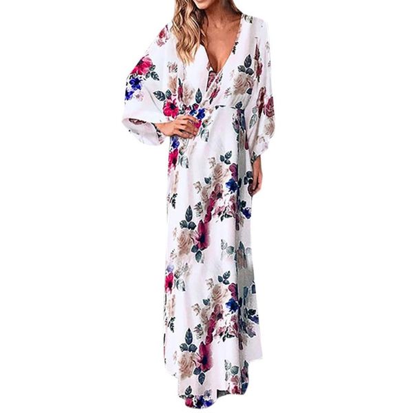 autumn dress women's bohemian deep v-neck bat sleeve floral print holiday fashion elegant maxi vestidos*1 casual dresses, Black;gray
autumn dress women's bohemian deep v-neck bat sleeve floral print holiday fashion elegant maxi vestidos*1 casual dresses, Black;gray