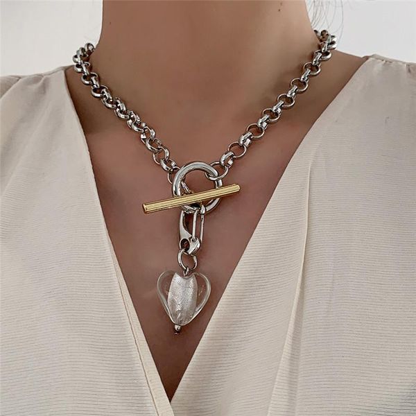 pendant necklaces flashbuy vintage white black glass heart necklace for women punk metal coarse chain chokers party jewelry, Silver
pendant necklaces flashbuy vintage white black glass heart necklace for women punk metal coarse chain chokers party jewelry, Silver
