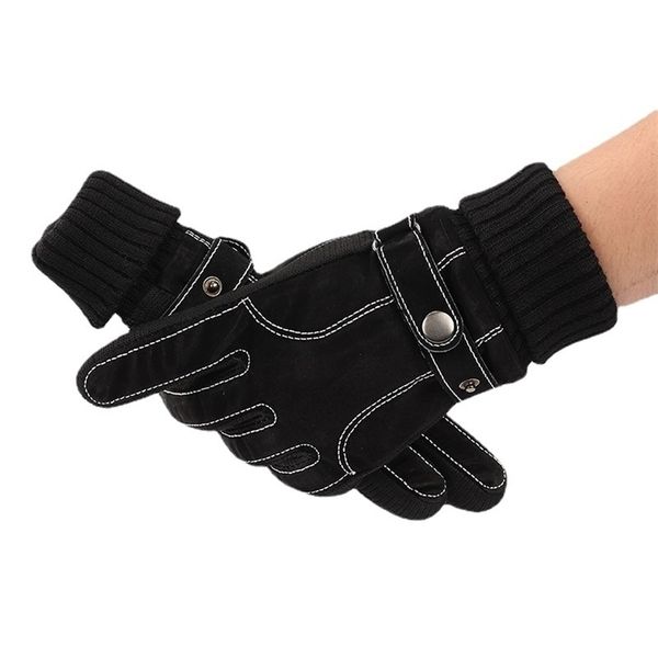 new men's winter skiing gloves outdoor cycling leather warm thickening antiskid, Black
new men's winter skiing gloves outdoor cycling leather warm thickening antiskid, Black