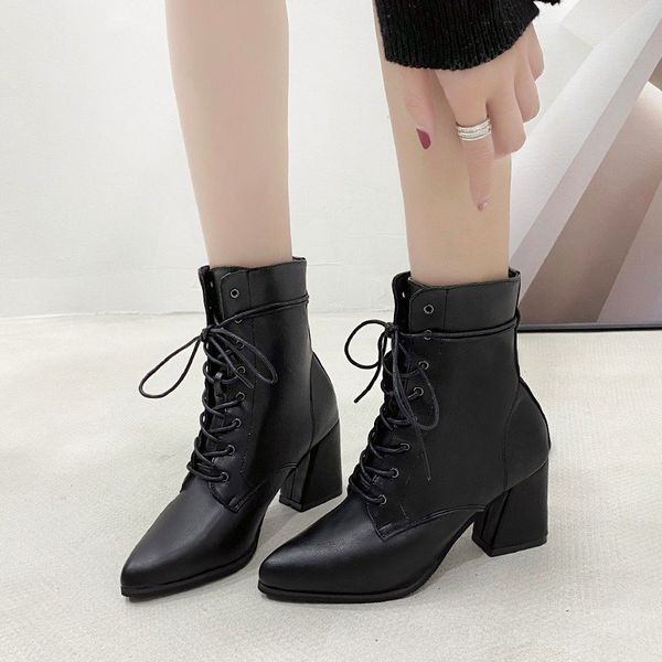 fashion women boots leather high heels ankle boots female lace up square high heels autumn botines shoes botines mujer plus size, Black
fashion women boots leather high heels ankle boots female lace up square high heels autumn botines shoes botines mujer plus size, Black