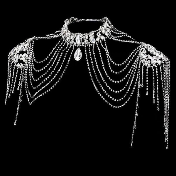 headpieces luxury crystal tassel shoulder chain bridal wedding accessories jewelry, Silver
headpieces luxury crystal tassel shoulder chain bridal wedding accessories jewelry, Silver