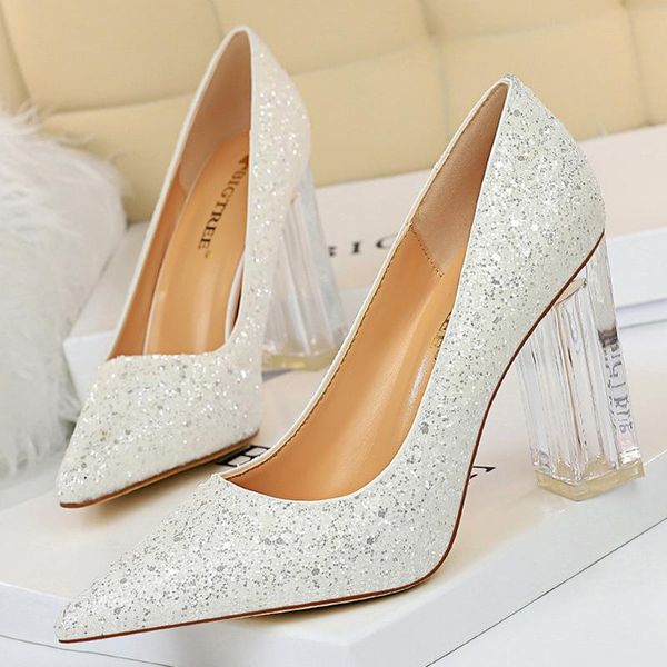 women 10cm high heels glitter scarpins gold sequins block clear pumps lady wedding bridal transparent chunky white shoes dress, Black
women 10cm high heels glitter scarpins gold sequins block clear pumps lady wedding bridal transparent chunky white shoes dress, Black