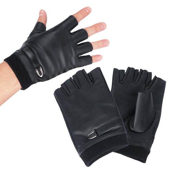 pair fashion men pu leather warm plus velvet half finger riding cycling gloves outdoor equipment sport accessories, Black
pair fashion men pu leather warm plus velvet half finger riding cycling gloves outdoor equipment sport accessories, Black