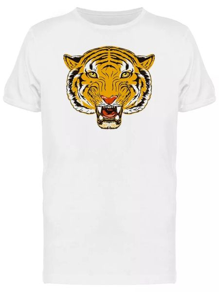 roaring tiger men's tee -image by shutterstock, White;black 
roaring tiger men's tee -image by shutterstock, White;black