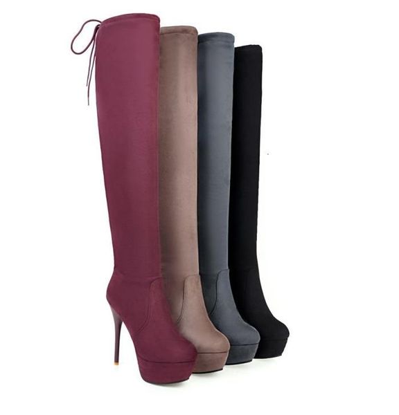 plus size 32 to 43 comfortable platform stiletto heel synthetic suede over the knee thigh high boots come with box, Black
plus size 32 to 43 comfortable platform stiletto heel synthetic suede over the knee thigh high boots come with box, Black