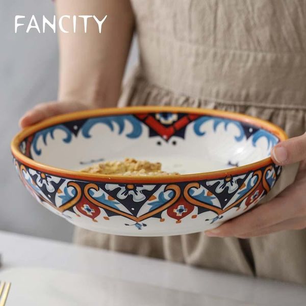 american country hand-painted ceramic tableware boho style soup bowl noodle porridge deep dish ed rice dis bowls
american country hand-painted ceramic tableware boho style soup bowl noodle porridge deep dish ed rice dis bowls