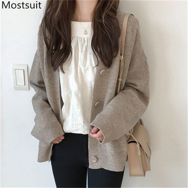 autumn korean knitted cardigans sweaters women long sleeve v-neck single-breasted fashion solid loose femme 210513, White;black
autumn korean knitted cardigans sweaters women long sleeve v-neck single-breasted fashion solid loose femme 210513, White;black