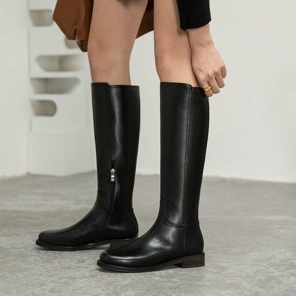 boots women fashion solid genuine leather knee high night club shoes woman square heels female long riding, Black
boots women fashion solid genuine leather knee high night club shoes woman square heels female long riding, Black