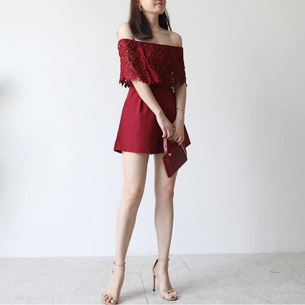 women's jumpsuits & rompers 2021 fashion women slash neck lace junmpsuits solid high-waist casual bodysuits korean style pockets beach, Black;white
women's jumpsuits & rompers 2021 fashion women slash neck lace junmpsuits solid high-waist casual bodysuits korean style pockets beach, Black;white