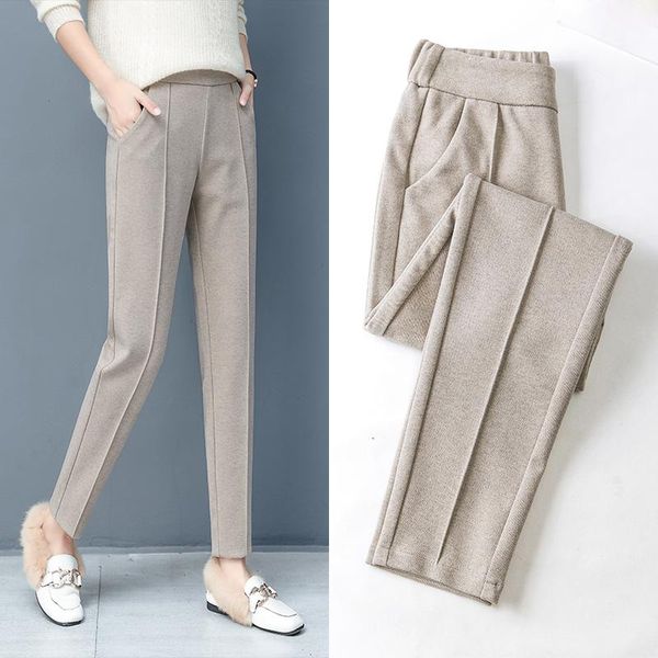 women's pants & capris woolen women ankle length pant 2021 fall winter trousers casual straight tube loose wool pocket harem 257, Black;white
women's pants & capris woolen women ankle length pant 2021 fall winter trousers casual straight tube loose wool pocket harem 257, Black;white
