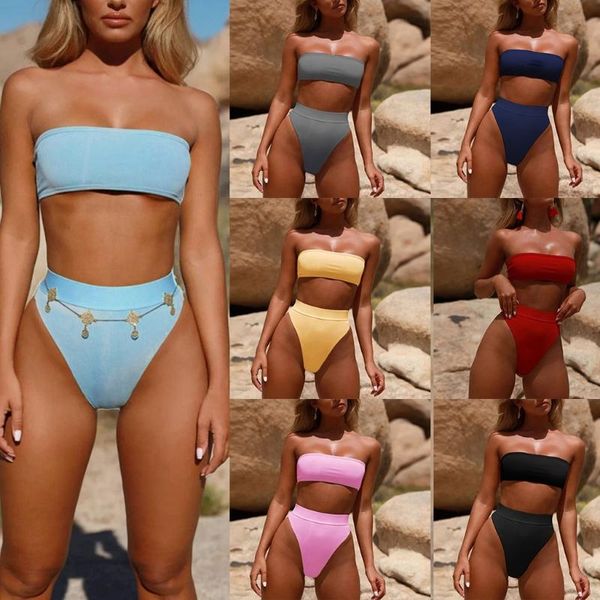 one-piece suits 40gc womens 2 piece bikini set strapless bandeau tube removable pad swimsuit high waist thong solid color cut suit
one-piece suits 40gc womens 2 piece bikini set strapless bandeau tube removable pad swimsuit high waist thong solid color cut suit