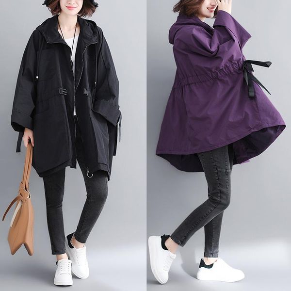 women's trench coats ldkvgsu 2021 fashion korean fall ladies loose streetwear womens long hooded coat oversized windbreaker casual clot, Tan;black
women's trench coats ldkvgsu 2021 fashion korean fall ladies loose streetwear womens long hooded coat oversized windbreaker casual clot, Tan;black
