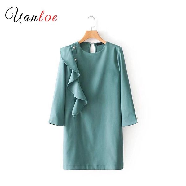 casual dresses women sweet ruffles pearls beading dress long sleeve o neck solid female loose mini vestidos, Black;gray
casual dresses women sweet ruffles pearls beading dress long sleeve o neck solid female loose mini vestidos, Black;gray