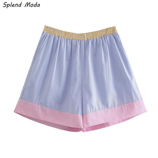 women's shorts splend moda 2021 summer women elastic high waist striped color matching wide-leg sports leisure female fashion casual, White;black
women's shorts splend moda 2021 summer women elastic high waist striped color matching wide-leg sports leisure female fashion casual, White;black