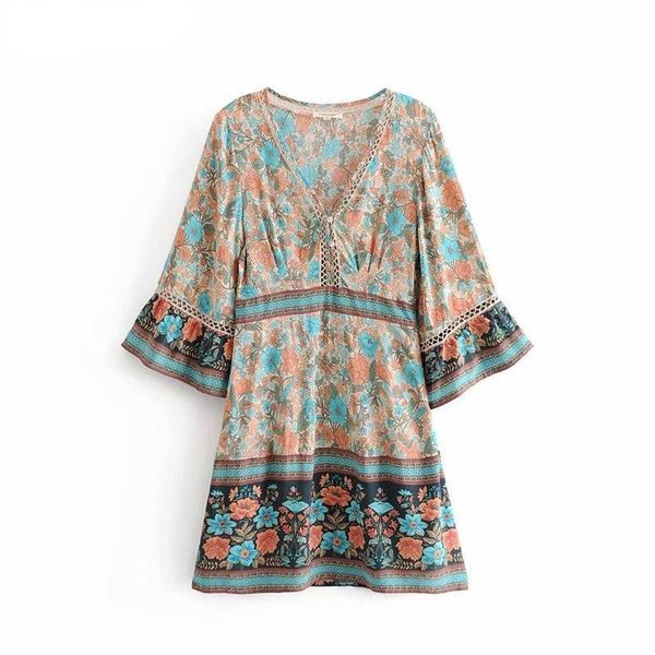 party dresses vintage chic women hippie purple floral print deep v-neck bohemian mini dress summer ladies flare sleeve boho vestidos, White;black
party dresses vintage chic women hippie purple floral print deep v-neck bohemian mini dress summer ladies flare sleeve boho vestidos, White;black