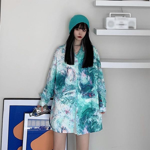 women's blouses & shirts oversized painting printed women hawaiian holiday beach style harajuku summer loose hip hop streetwear, White
women's blouses & shirts oversized painting printed women hawaiian holiday beach style harajuku summer loose hip hop streetwear, White