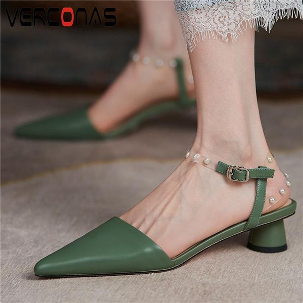 sandals verconas pointed toe women pearl ankle strap pumps summer fashion concise genuine leather high heels casual shoes woman, Black
sandals verconas pointed toe women pearl ankle strap pumps summer fashion concise genuine leather high heels casual shoes woman, Black