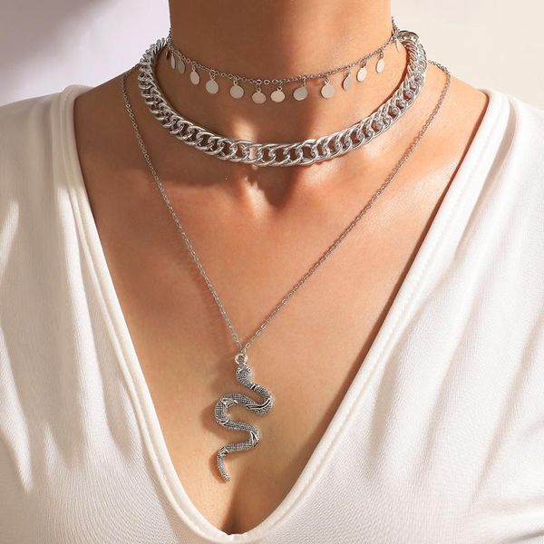 pendant necklaces bohemian snake pandent necklace for women vintage silver color geometry thick chain layered female jewelry collar 1
pendant necklaces bohemian snake pandent necklace for women vintage silver color geometry thick chain layered female jewelry collar 1