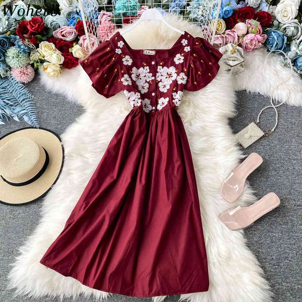 vintage floral embroidery dress women robe party short sleeve square collar chic korean dresses elegant summer vestidos 210417, Black;gray
vintage floral embroidery dress women robe party short sleeve square collar chic korean dresses elegant summer vestidos 210417, Black;gray
