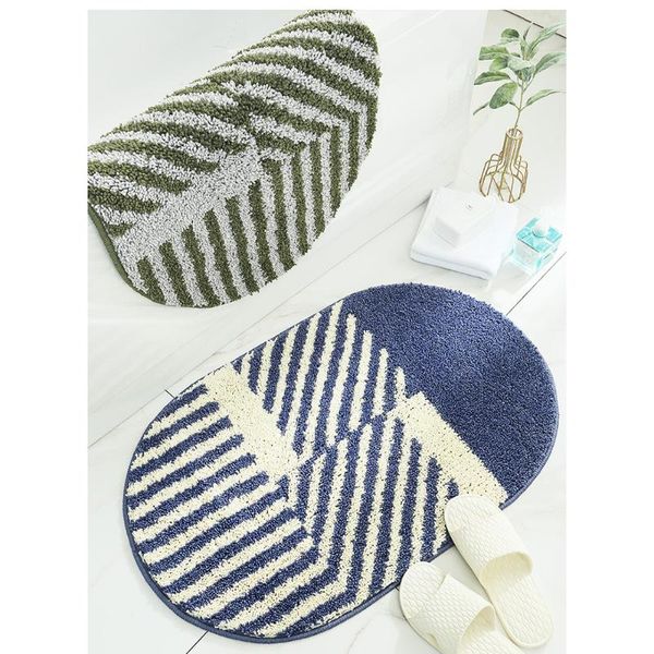 1pcs modern green/blue striped bathroom absorbent non-slip mat entrance pad for bedroom oval household accessories bath mats
1pcs modern green/blue striped bathroom absorbent non-slip mat entrance pad for bedroom oval household accessories bath mats