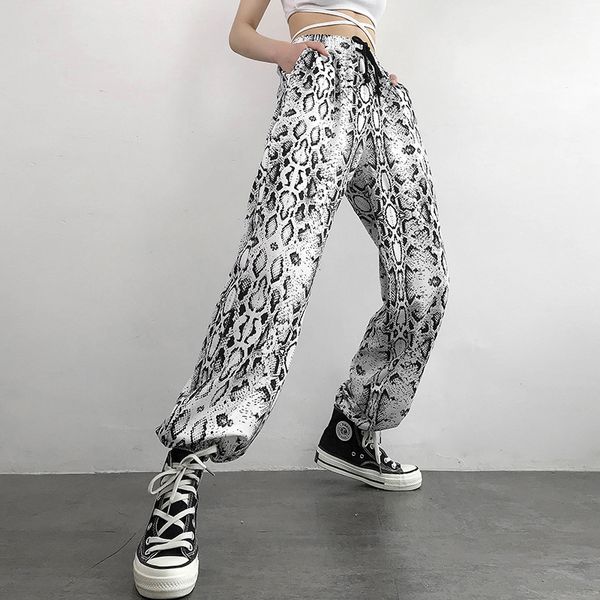 pants trousers spring and summer 2021 snake pattern loose casual legged sportswear women's, Black;white
pants trousers spring and summer 2021 snake pattern loose casual legged sportswear women's, Black;white