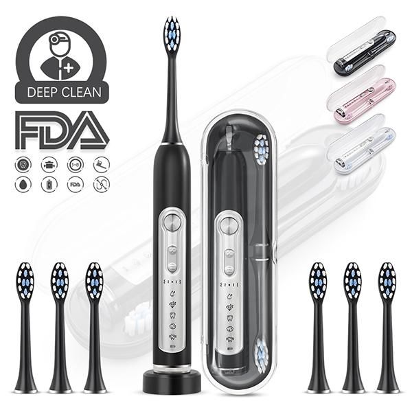 smart electric toothbrush premium & sonic toothbrushes, muttus, 5 modes 15 brushing experience, 6 brushheads, travel case enable
smart electric toothbrush premium & sonic toothbrushes, muttus, 5 modes 15 brushing experience, 6 brushheads, travel case enable