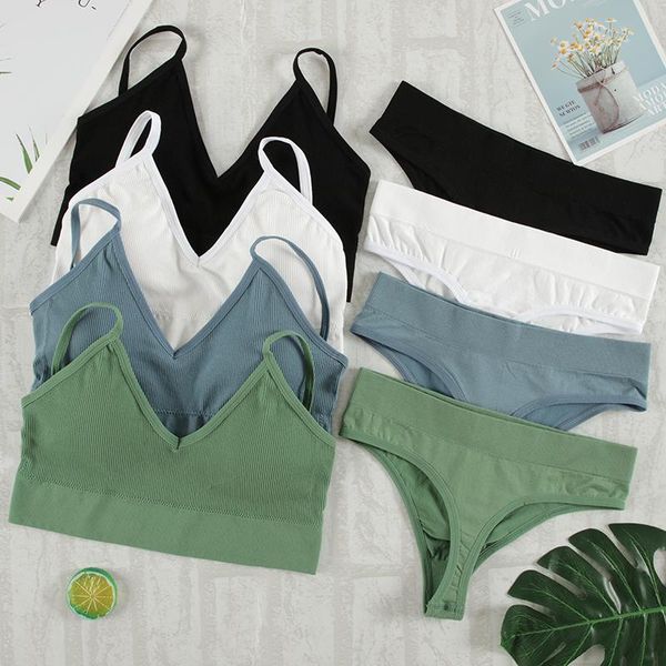 yoga outfit 2021 2pcs bra set underwear women panties g-string seamless bralette female lingerie soft tank crop top
yoga outfit 2021 2pcs bra set underwear women panties g-string seamless bralette female lingerie soft tank crop top