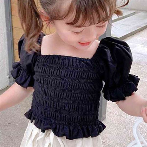 summer puff sleeve retro style blouses and shirts children's clothing beautiful for girls 210528, White;black
summer puff sleeve retro style blouses and shirts children's clothing beautiful for girls 210528, White;black