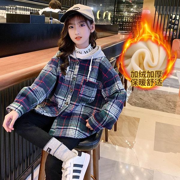 jackets 2021 autumn winter clothes girl hooded plaid outerwear kids casual thick warm jacket children leisure sport coat 10 11 12 13 14y, Blue;gray
jackets 2021 autumn winter clothes girl hooded plaid outerwear kids casual thick warm jacket children leisure sport coat 10 11 12 13 14y, Blue;gray