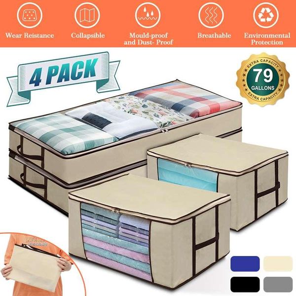 storage bags 4pcs/set large capacity clothes bag home organizer foldable with reinforced handle for comforters blankets bedding
storage bags 4pcs/set large capacity clothes bag home organizer foldable with reinforced handle for comforters blankets bedding
