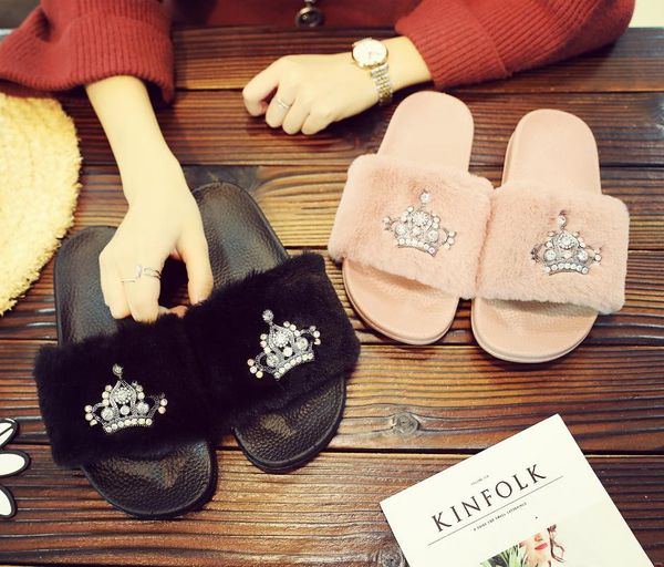 slippers casual shoes fur flip flops flock low slides luxury plush soft pu fabric basic fashion pvc rome hoof heels ladies, Black 
slippers casual shoes fur flip flops flock low slides luxury plush soft pu fabric basic fashion pvc rome hoof heels ladies, Black