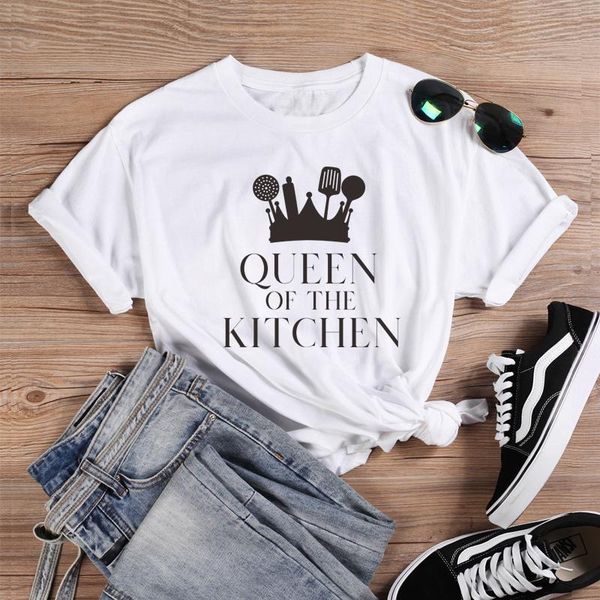 women's t-shirt queen of the kitchen graphic print t shirts women vintage casual tees mother's day gift female basic cotton tee, White
women's t-shirt queen of the kitchen graphic print t shirts women vintage casual tees mother's day gift female basic cotton tee, White