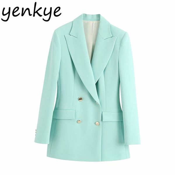 double breasted women blazer solid color notched collar long sleeve outerwear work wear office elegant suit plus size blazers 210514, White;black
double breasted women blazer solid color notched collar long sleeve outerwear work wear office elegant suit plus size blazers 210514, White;black
