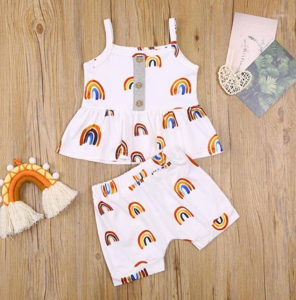 clothing sets 2 pcs set born baby girls casual outfits kids suit rainbow print u-neck sleeveless pullover high waist shorts for, White
clothing sets 2 pcs set born baby girls casual outfits kids suit rainbow print u-neck sleeveless pullover high waist shorts for, White