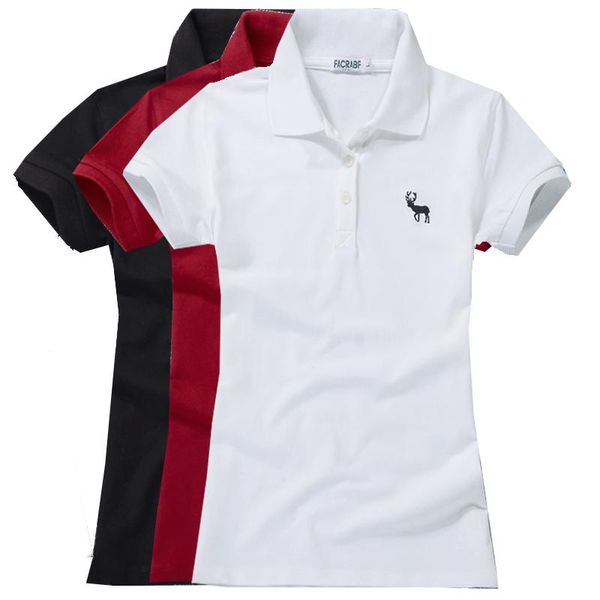 women's polos summer womens short sleeve shirts casual lapel 100% cotton fashion slim embroidery deer, White
women's polos summer womens short sleeve shirts casual lapel 100% cotton fashion slim embroidery deer, White