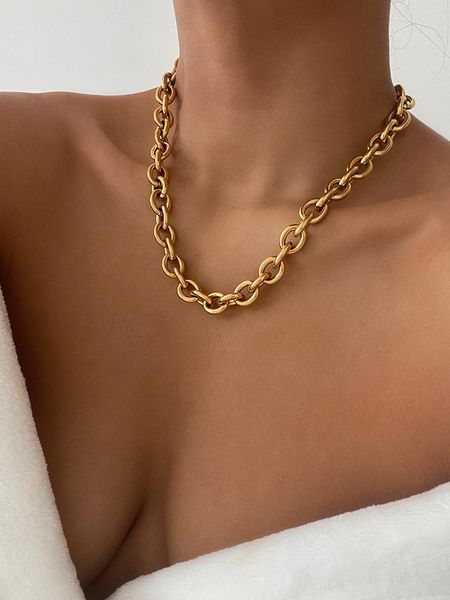 chains titanium alloy with 18k gold o-chain necklace women stainless steel jewelry punk party designer club ins rare, Silver
chains titanium alloy with 18k gold o-chain necklace women stainless steel jewelry punk party designer club ins rare, Silver