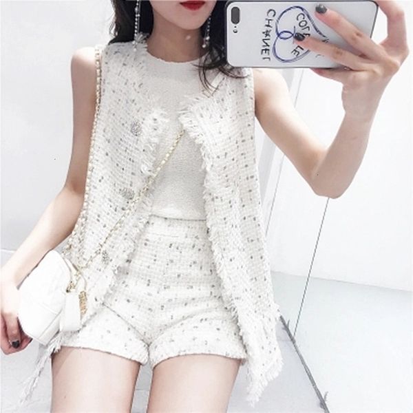 two piece dress autumn est sets sleeveless and skirts ladies fashion tassels tweed suits 2 women aakj, White
two piece dress autumn est sets sleeveless and skirts ladies fashion tassels tweed suits 2 women aakj, White