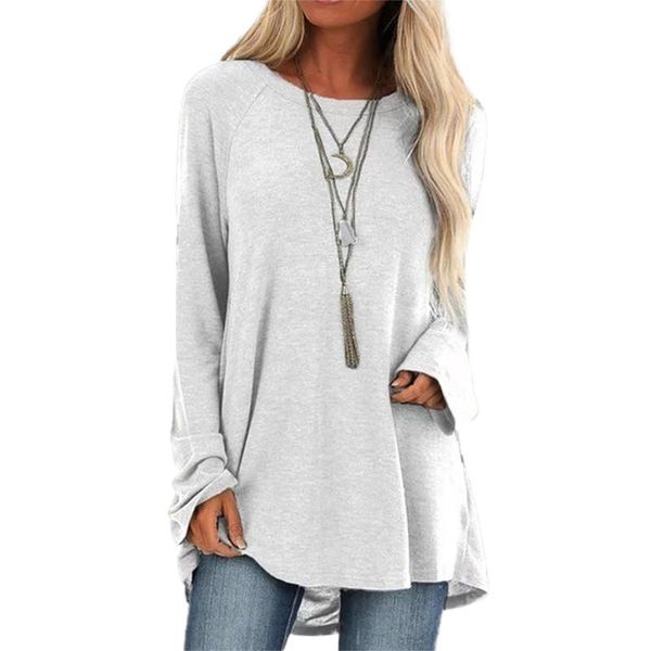 women's t-shirt t shirt female 5xl women casual long sleeve spring loose round neck solid pullovers, White
women's t-shirt t shirt female 5xl women casual long sleeve spring loose round neck solid pullovers, White