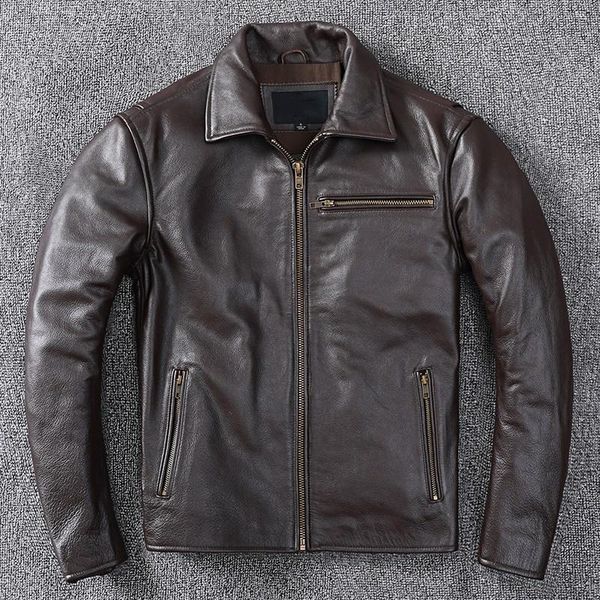 dark brown casual style genuine leather jacket men plus size 4xl real cowhide russian autumn natural classic coat men's & faux, Black
dark brown casual style genuine leather jacket men plus size 4xl real cowhide russian autumn natural classic coat men's & faux, Black