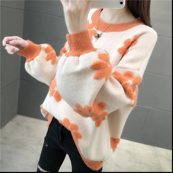 womens sweater sweaters spring and autumn solid color embroidery long sleeved round neck knit thick warm drop, White;black
womens sweater sweaters spring and autumn solid color embroidery long sleeved round neck knit thick warm drop, White;black