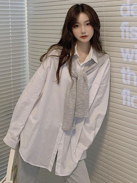 Women's Blouses & Shirts Autumn Loose Design White Top Versatile Shawl Long Sleeve Shirt Women KZJ2
Women's Blouses & Shirts Autumn Loose Design White Top Versatile Shawl Long Sleeve Shirt Women KZJ2
