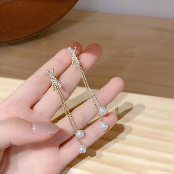 dangle & chandelier korean fashion temperament simple zircon x letter pearl long tassel drop earrings for women girl all-match party jewelry, Silver
dangle & chandelier korean fashion temperament simple zircon x letter pearl long tassel drop earrings for women girl all-match party jewelry, Silver