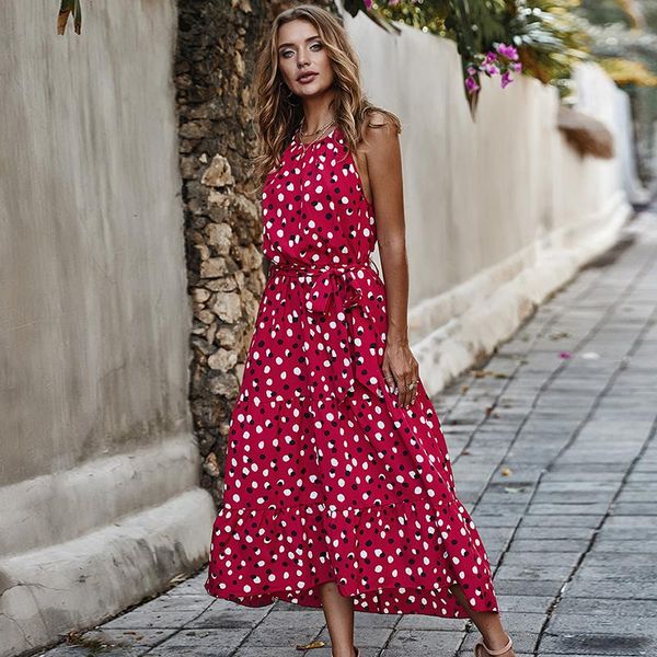 elegant dress women polka dot print vestidos holiday maxi long beach female casual dresses, Black;gray
elegant dress women polka dot print vestidos holiday maxi long beach female casual dresses, Black;gray