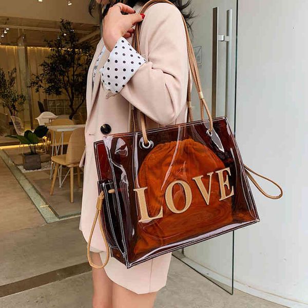 bags handbags wallets big summer 2021 korean shoulder fashion transparent high-capacity foreign style tote handbag trendy and versatile, Black;red
bags handbags wallets big summer 2021 korean shoulder fashion transparent high-capacity foreign style tote handbag trendy and versatile, Black;red