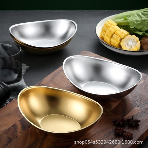 creative stainless steel 304 korean salad bowl golden ingot snack dessert dried fruit barbecue tableware storage bottles & jars
creative stainless steel 304 korean salad bowl golden ingot snack dessert dried fruit barbecue tableware storage bottles & jars