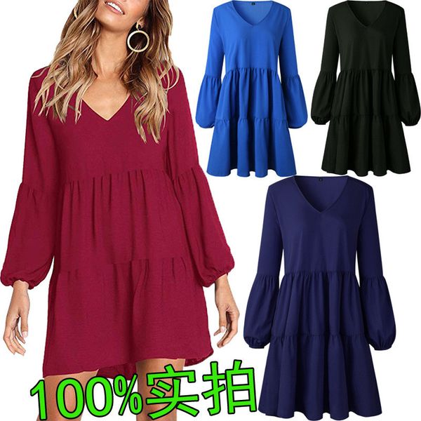 oufisun spring autumn long sleeve women dress casual solid patchwork loose dresses fashion v neck pleated femlae mini dress 210423, Black;gray
oufisun spring autumn long sleeve women dress casual solid patchwork loose dresses fashion v neck pleated femlae mini dress 210423, Black;gray