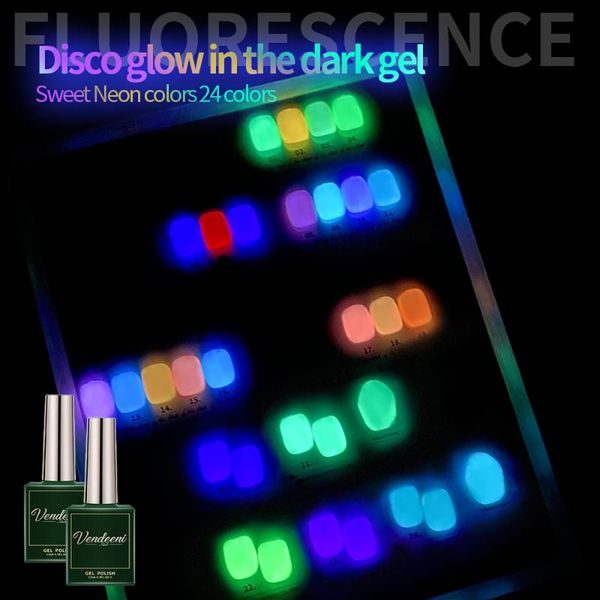 vendeeni 24 colors luminous gel nail polish fluorescent colorful neon varnish glow in the dark uv soak off lacquer 15ml, Red;pink
vendeeni 24 colors luminous gel nail polish fluorescent colorful neon varnish glow in the dark uv soak off lacquer 15ml, Red;pink