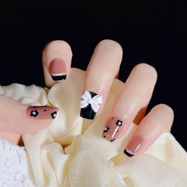 nail gel 24pcs bow pearl patch black flower printed glue type removable short paragraph fashion manicure false nails, Red;pink
nail gel 24pcs bow pearl patch black flower printed glue type removable short paragraph fashion manicure false nails, Red;pink
