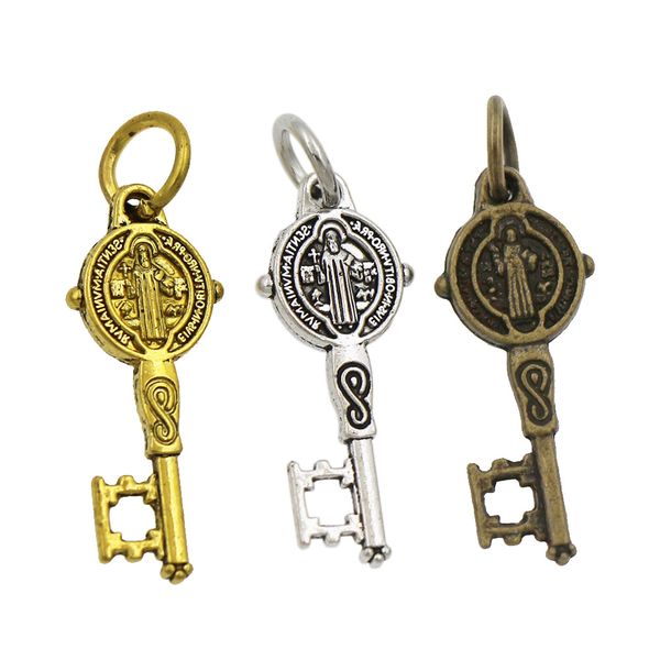 benedict medal cross smqlivb key religious charm 9.4x24mm catholicism pendants alloy jewelry findings & components t1687 100pcs/lot, Bronze;silver
benedict medal cross smqlivb key religious charm 9.4x24mm catholicism pendants alloy jewelry findings & components t1687 100pcs/lot, Bronze;silver